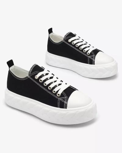 Royalfashion Черные женские кроссовки на платформе Merija