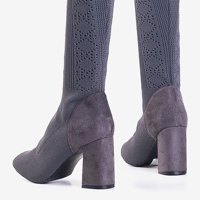 Pelēki sieviešu zābaki a'la balladyna sock - Apavi