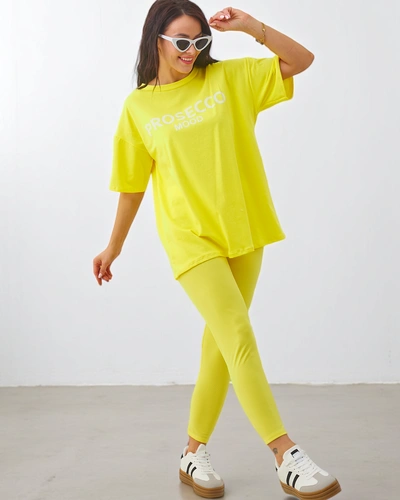 Royalfashion Cotton women's set with short sleeves and leggings