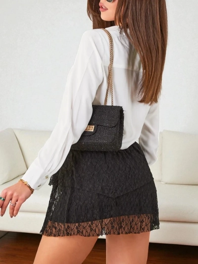 Royalfashion Īsi, ādas motīva svārki sievietēm