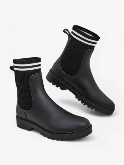 Royalfashion Women’s rain boots with a higher fabric insert Scarlesa