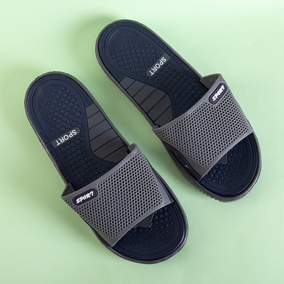 Men's gray flip-flops with navy blue element Smorts - Footwear