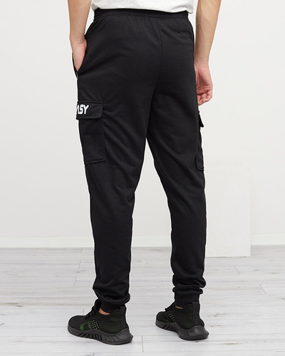 Men's black sweatpants with pockets - Clothing