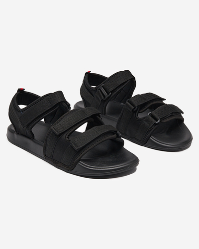 Men's black sandals with Velcro Crostal - Footwear