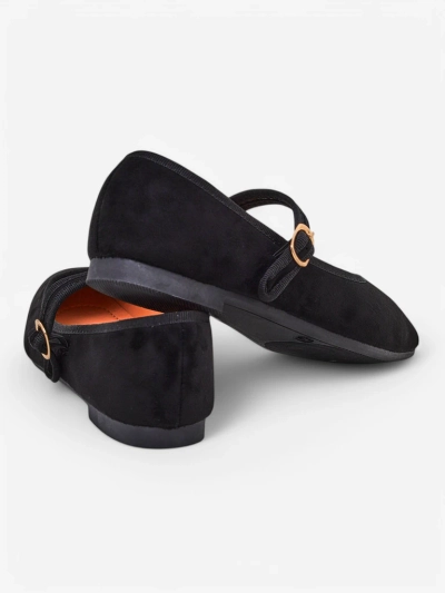 Балетки Royalfashion из экозамши с ремешком Ernie