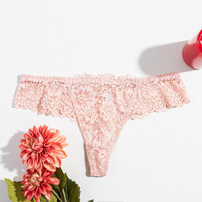 Women's dark pink lace thong - Underwear