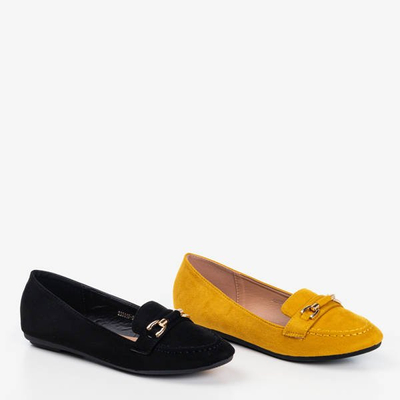 Черные мокасины с декоративной пластиной Tessea - Обувь