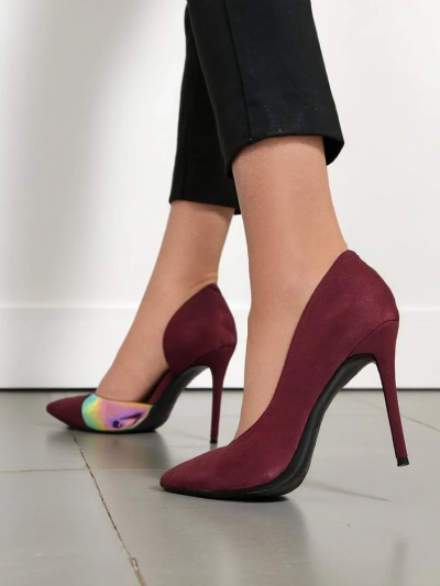 Royalfashion Women's pumps with a bow and holographic insert Dremtru