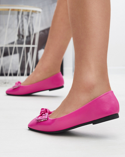 Женские розовые балеринки с украшением на носу Caxien- Footwear