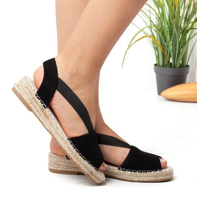 Black sandals a'la espadrilles on the Motilla platform - Footwear