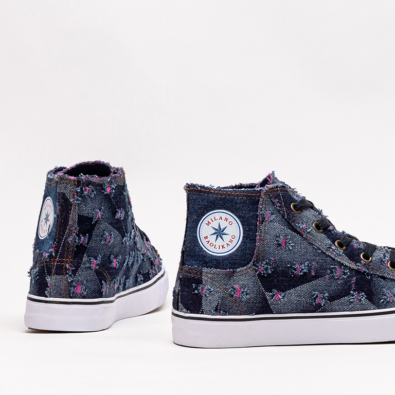 Sieviešu tumši zilas auduma kedas Denario - Apavi