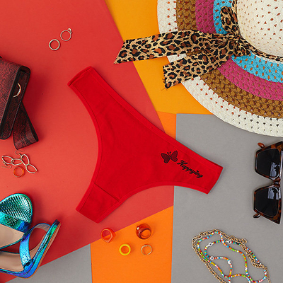 Klasiskas kokvilnas sieviešu siksnas sarkanā krāsā - Apakšveļa