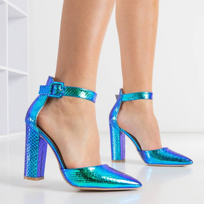 Holographic blue pumps a'la snake skin Monifik - Footwear
