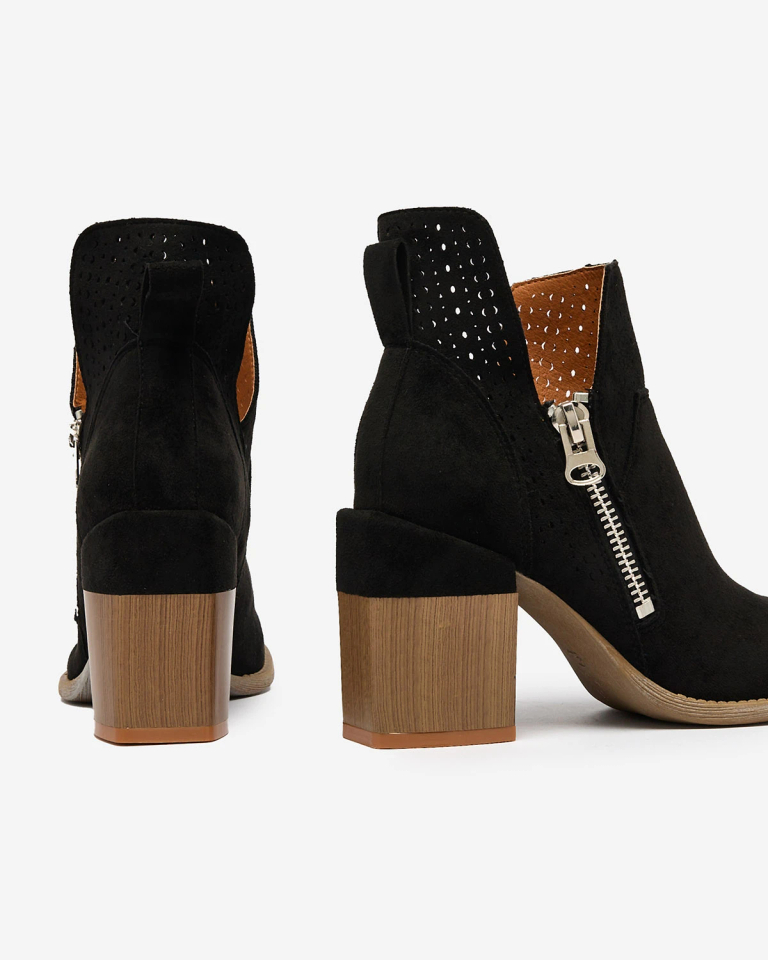 Royalfashion Black openwork stiletto boots Veviret