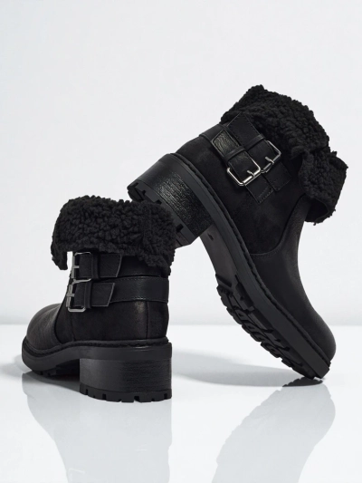 Kavira women's eco-leather ankle boots with fur