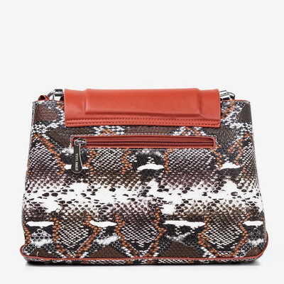 Orange women's handbag a'la snake skin - Handbags