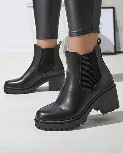 OUTLET Black women's boots on a post Foccillo- Footwear