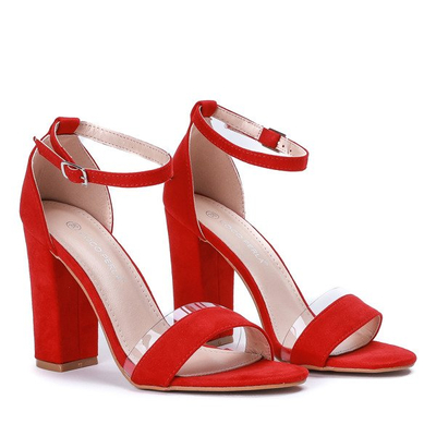 Red sandals on the post Osane - Footwear 1