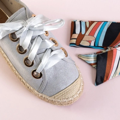 Gray women's sneakers a'la espadrilles Naoko - Shoes