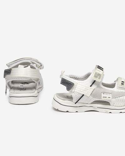White children's sandals with Netiks patches - Footwear