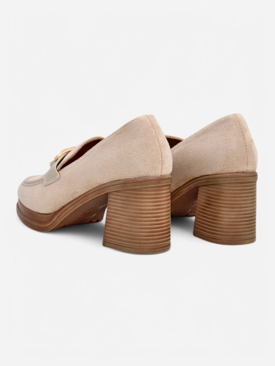 Royalfashion Women's moccasins on a block heel Qeroy