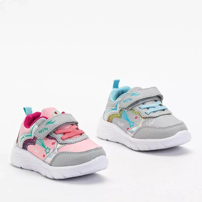 OUTLET Girls' sports shoes light gray with print As- Shoes