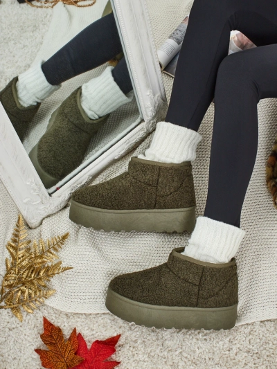 Marellin Women's Short Faux Snow Boots