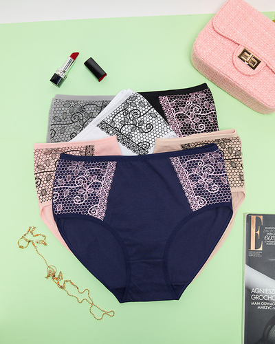 Cotton women's briefs set with pattern 6 / pack - Underwear