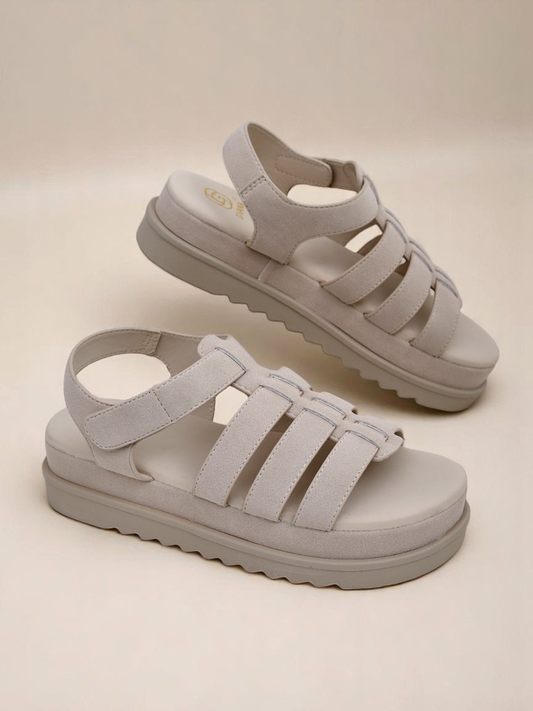 Sandaly Royalfashion - Caligae Beige Замша in Suggestu - Perfectae Aestati et Veri