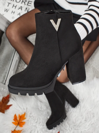 Venus Black Elegant Ankle Boots for Spring
