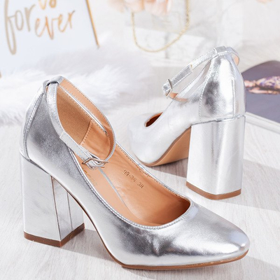 Silver pumps on a higher post Mattelessa - Footwear 1