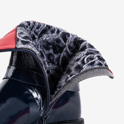 Children's navy blue boots Miusu - Footwear