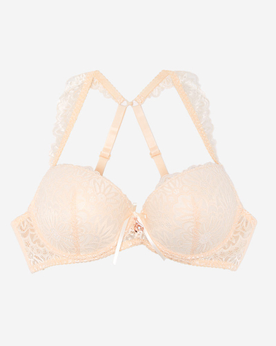 Women's beige lace bra - Underwear