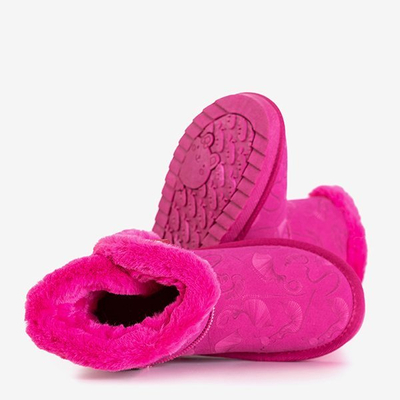 Fuchsia children's snow boots with fur Xialo - Footwear