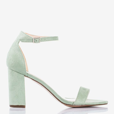 Women's green sandals on a Sweet Honey post - Footwear