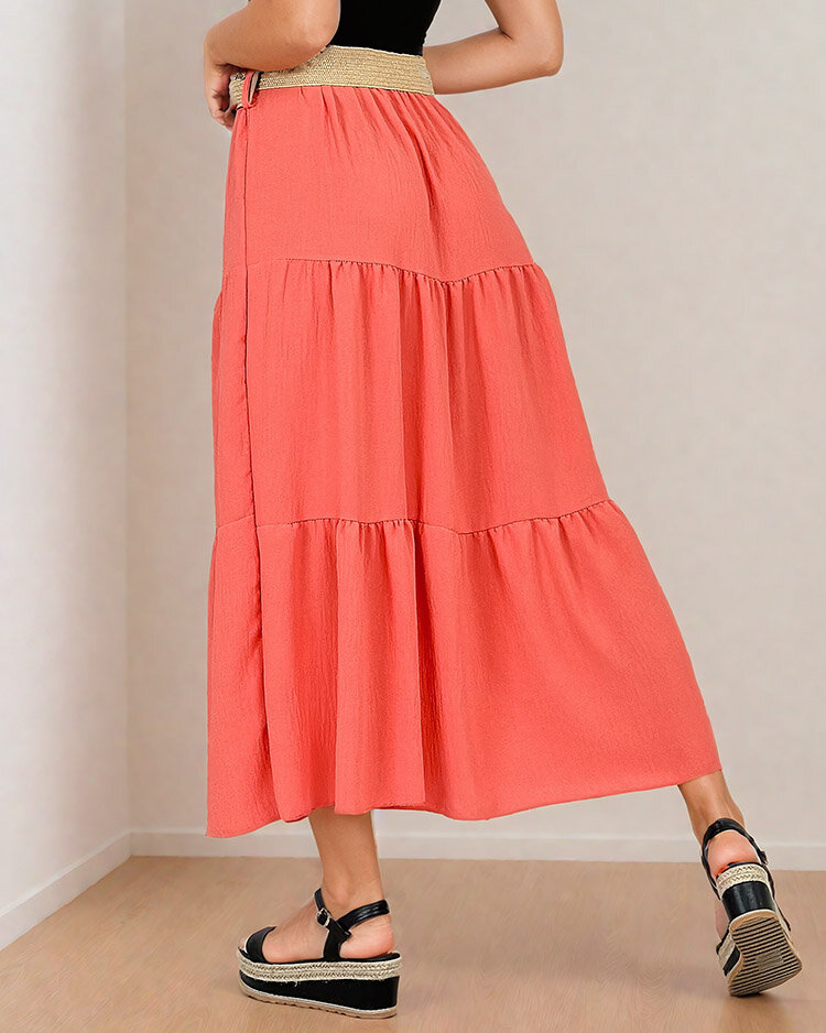 Royalfashion Sieviešu midi svārki ar jostu