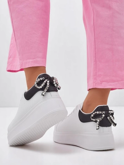 Royalfashion Women's sporty platform sneakers Ribbon Bow