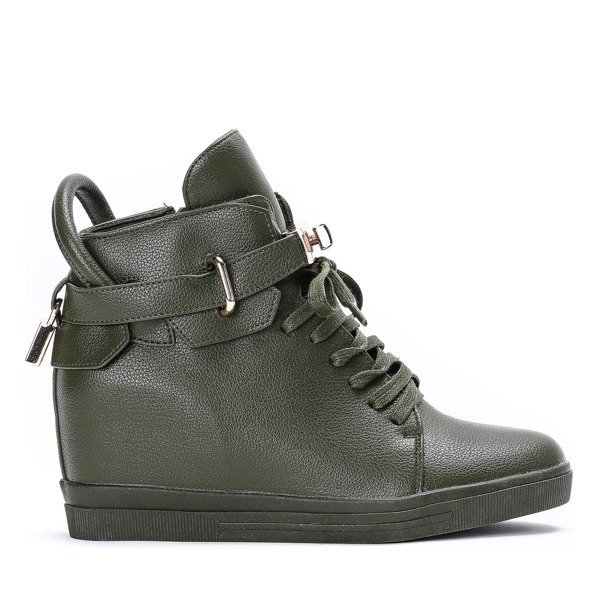 Green sneakers with an indoor wedge Sinnea - Footwear