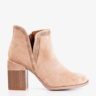Light brown boots with square heel Lemere - Shoes