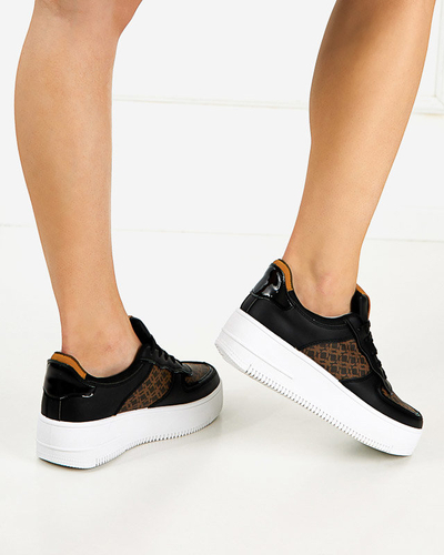 Black women's sports shoes with Glou print - Footwear