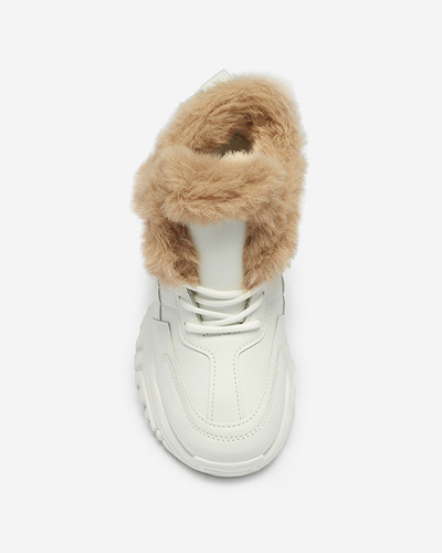 Sports white women's shoes with fur Flixi - Footwear