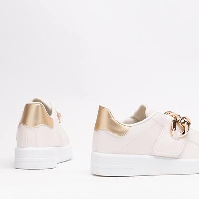OUTLET Cream women's slip-on sports shoes Derera - Footwear