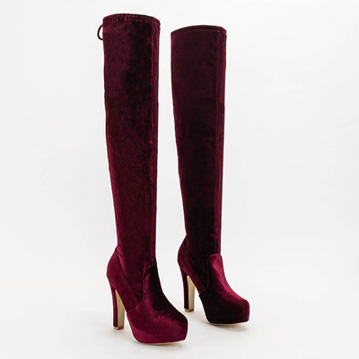 High-heeled burgundy over-the-knee boots Nubi - Shoes