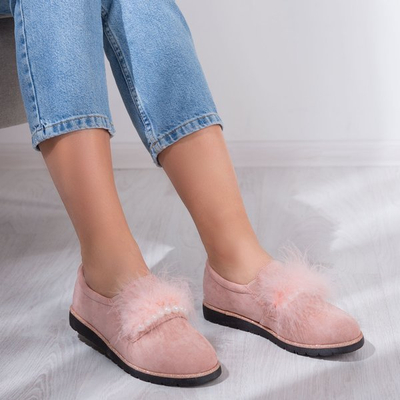 Pink shoes with Straus feather - Footwear