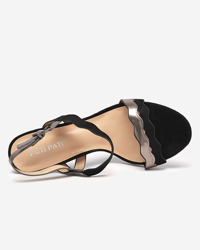 Black women's sandals on a higher post by Rudika - Footwear