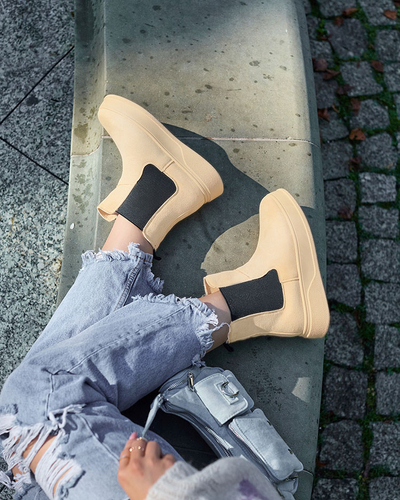 Royalfashion Бежевые женские сапоги a'la snow boots Uteris