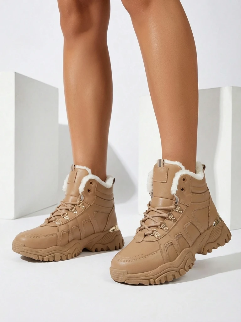 Royalfashion Women's Sneakers with Furry Megigna