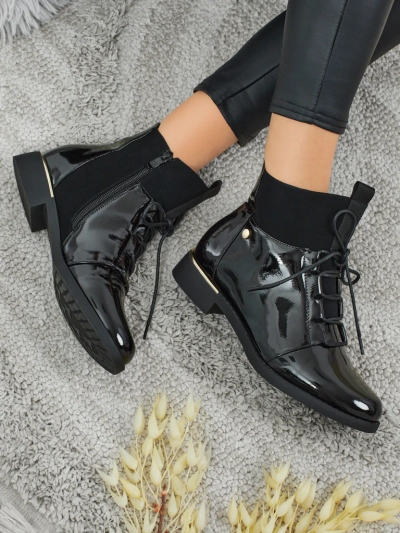 Patent Lace-up Women's Ankle Boots Avoria