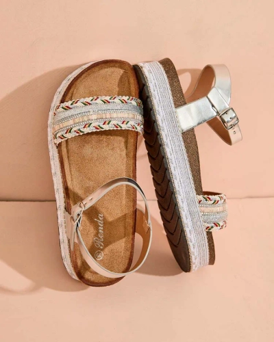 Royalfashion Женские сандалии из мусира с вышивкой