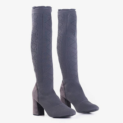 Pelēki sieviešu zābaki a'la balladyna sock - Apavi